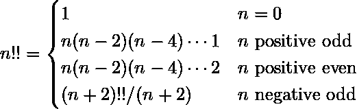 factorial2)方法,我们可以求出二重阶乘.一个数的双阶乘由-给出