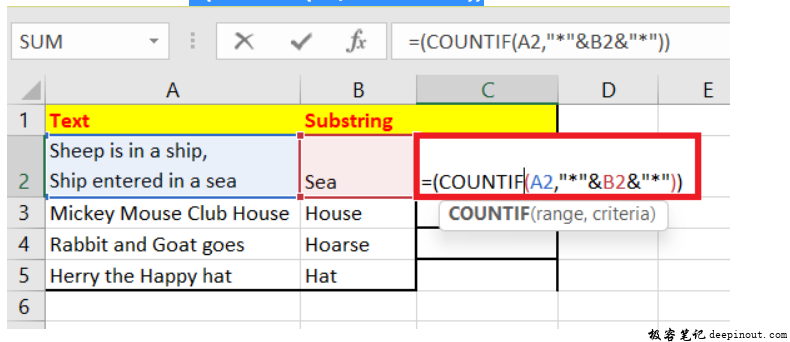 Excel 自定义实现Contains函数