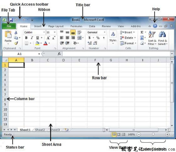 在Excel 2010中探索窗口