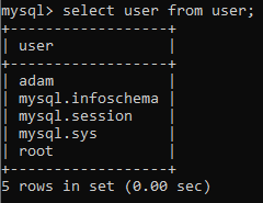 MySQL 显示用户或列出所有用户