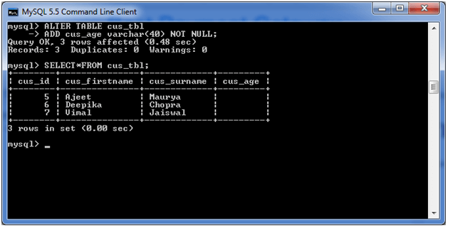 MySQL 修改表