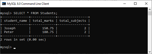 MySQL 临时表