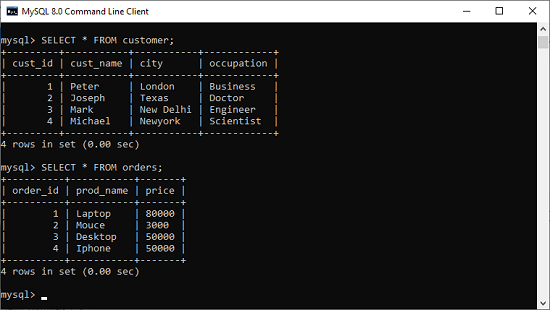 MySQL 临时表