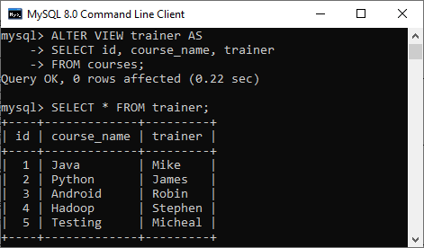 MySQL 视图