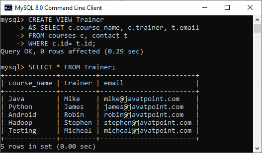 MySQL 视图