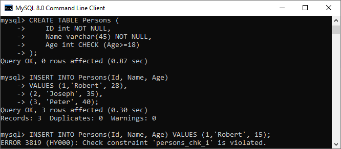 MySQL约束