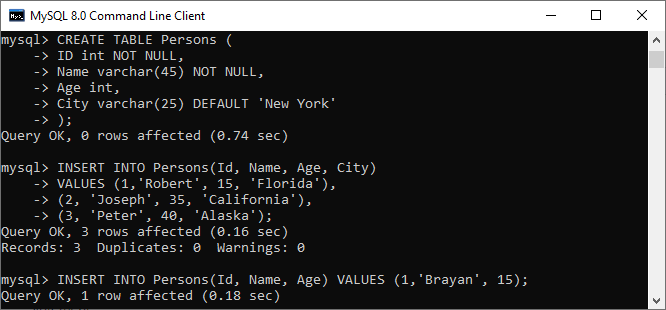 MySQL约束