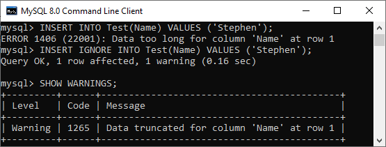 MySQL INSERT IGNORE语句