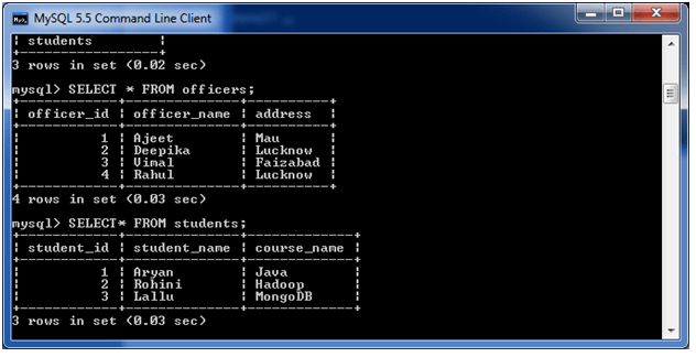 MySQL FROM 子句