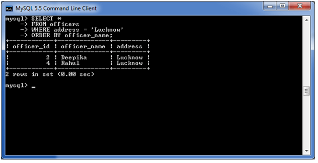 MySQL ORDER BY 子句