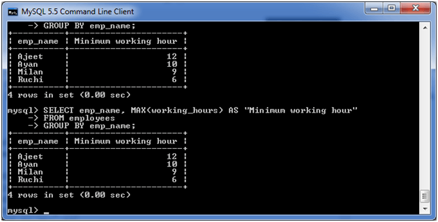 MySQL GROUP BY子句