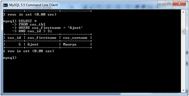 MySQL AND 条件