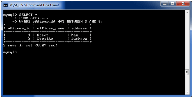 MySQL NOT条件