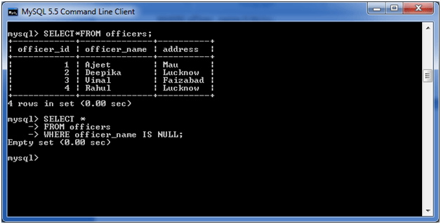 MySQL IS NULL条件