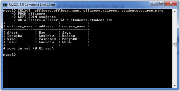 MySQL 表连接