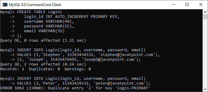 MySQL 主键