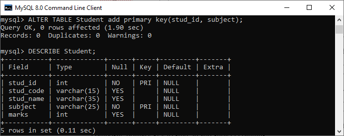 MySQL 复合键