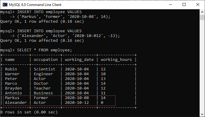 MySQL 创建触发器