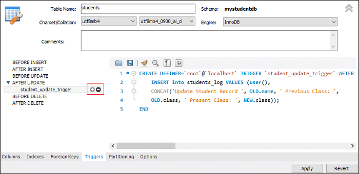 MySQL 删除触发器