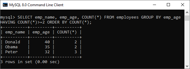 MySQL Count()函数