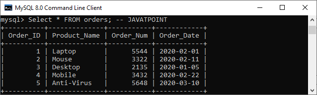 MySQL 注释