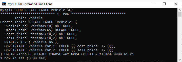 MySQL 检查约束