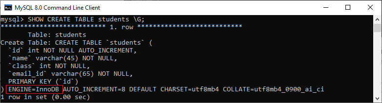 MySQL更改存储引擎