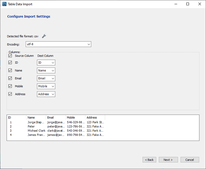 MySQL 在数据库/表中导入CSV文件