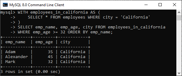 MySQL CTE