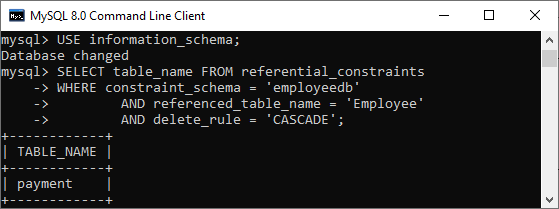 MySQL ON DELETE CASCADE子句