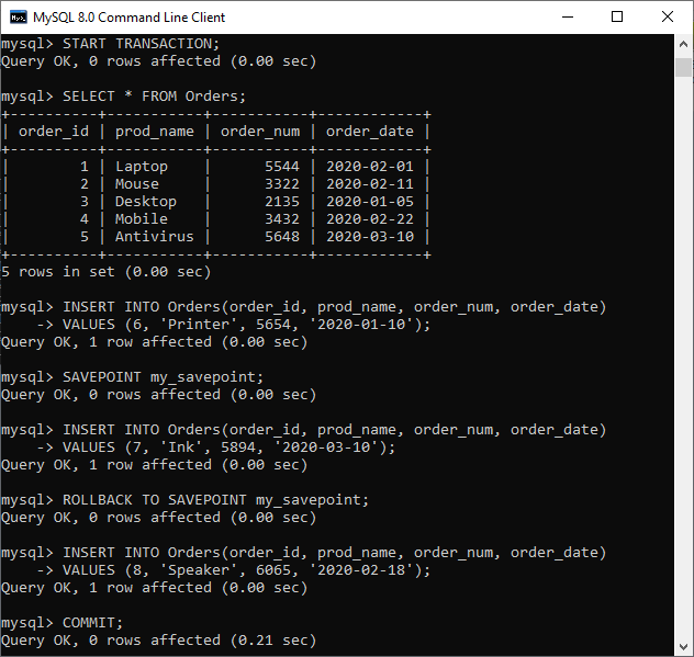 MySQL 事务