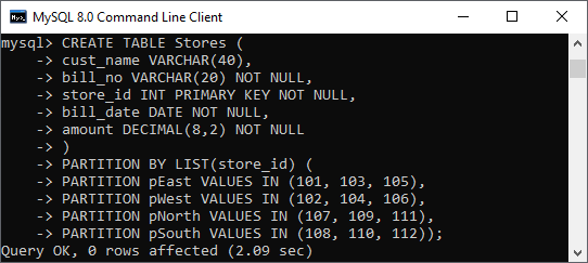 MySQL 分区