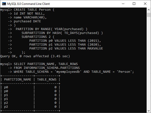 MySQL 分区