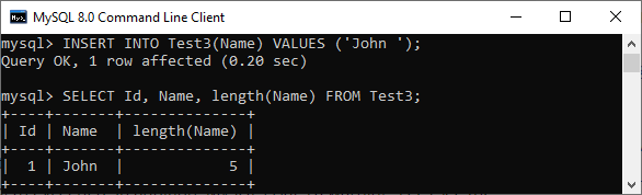 MySQL VARCHAR数据类型