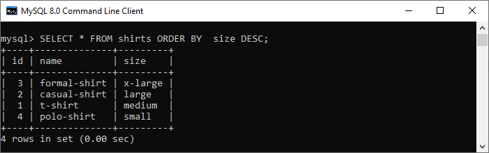 MySQL ENUM数据类型