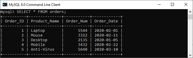 MySQL 字面量