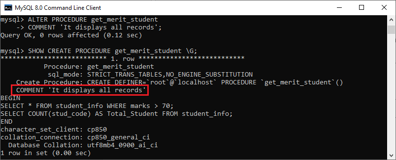 MySQL 存储过程