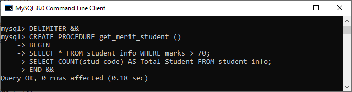 MySQL 存储过程