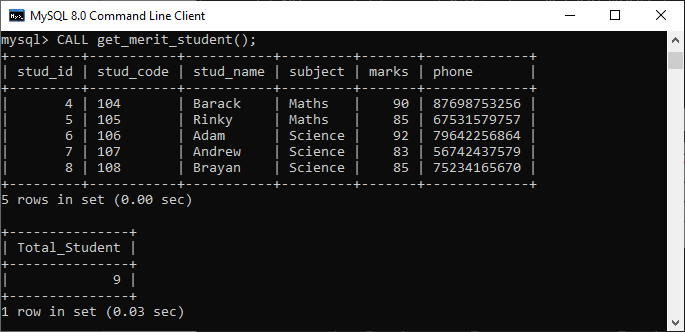 MySQL 存储过程