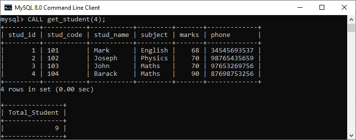 MySQL 存储过程