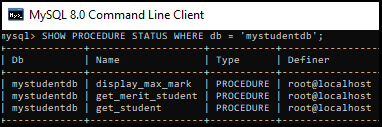 MySQL 存储过程