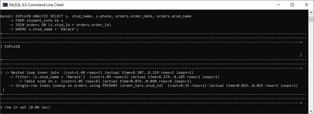 MySQL EXPLAIN关键字