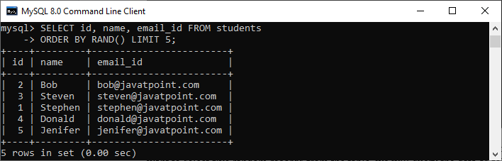 MySQL 选择随机记录