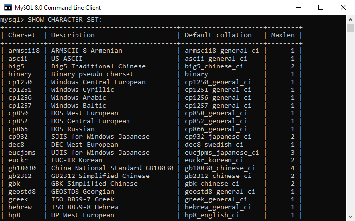 MySQL 校对规则