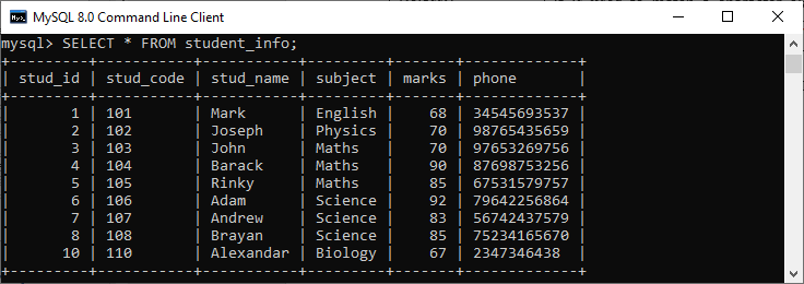 MySQL RLIKE操作符