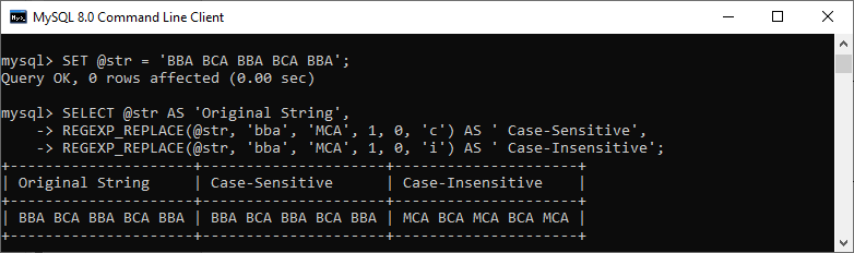 MySQL REGEXP_REPLACE 函数