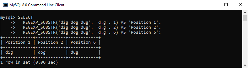 MySQL REGEXP_SUBSTR 函数