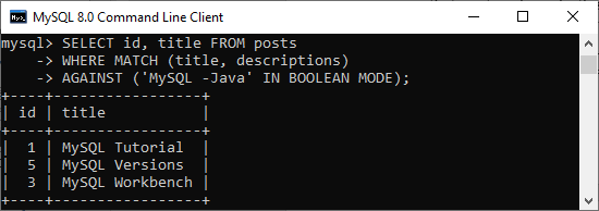 MySQL 布尔全文搜索