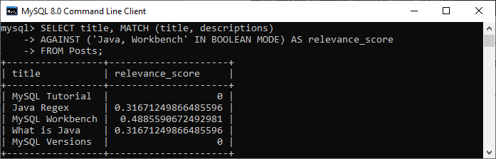 MySQL 布尔全文搜索