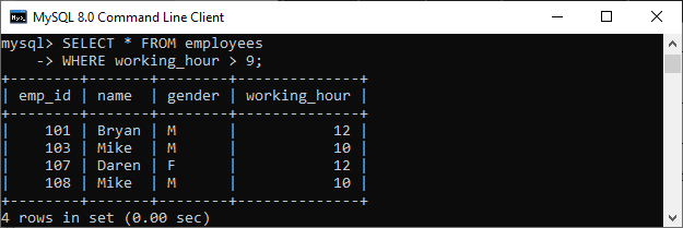 SQL WHERE和HAVING的区别